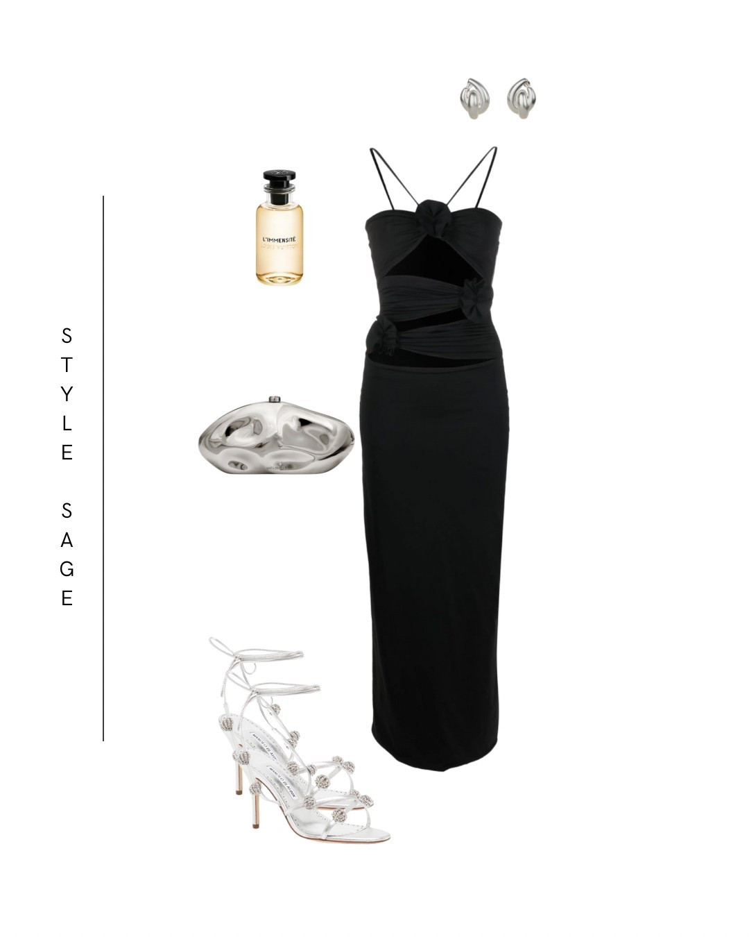 Chic and sultry, this look pairs a black cut-out rosette dress with crystal heels, silver accessories, and a warm, elegant fragrance—perfect for a stylish night out.

Follow @stylesagetrends for more ootd inspos! 



#LTKU #LTKStyleTip #LTKFestival
