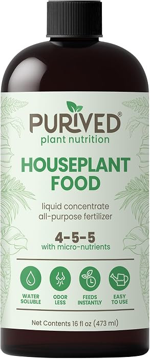 Purived 16oz All-Purpose Liquid Plant Fertilizer - Makes 50 Gallons, for Indoor Houseplants, All-... | Amazon (US)