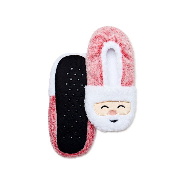 Christmas Santa Claus Fuzzy Babba Slipper Socks - Walmart.com | Walmart (US)
