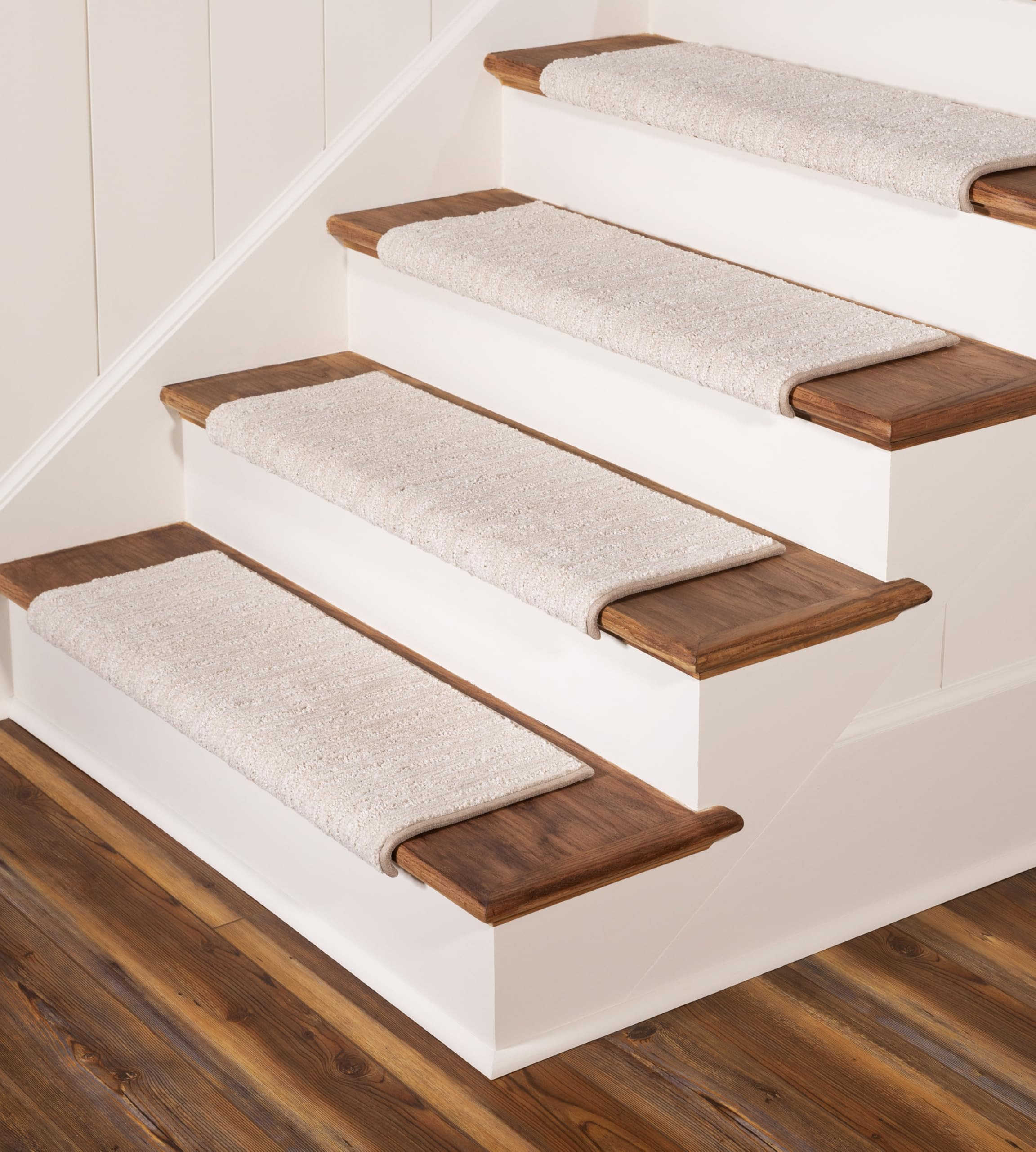 Oak Valley Designs™ Rounded Bullnose Carpet Stair Treads - Anti Slip Indoor Stair Mats for Wooden Stairs, Style: Brindle, Cottonwood, 35” W X 9.75" D (Set of 14) | Amazon (US)