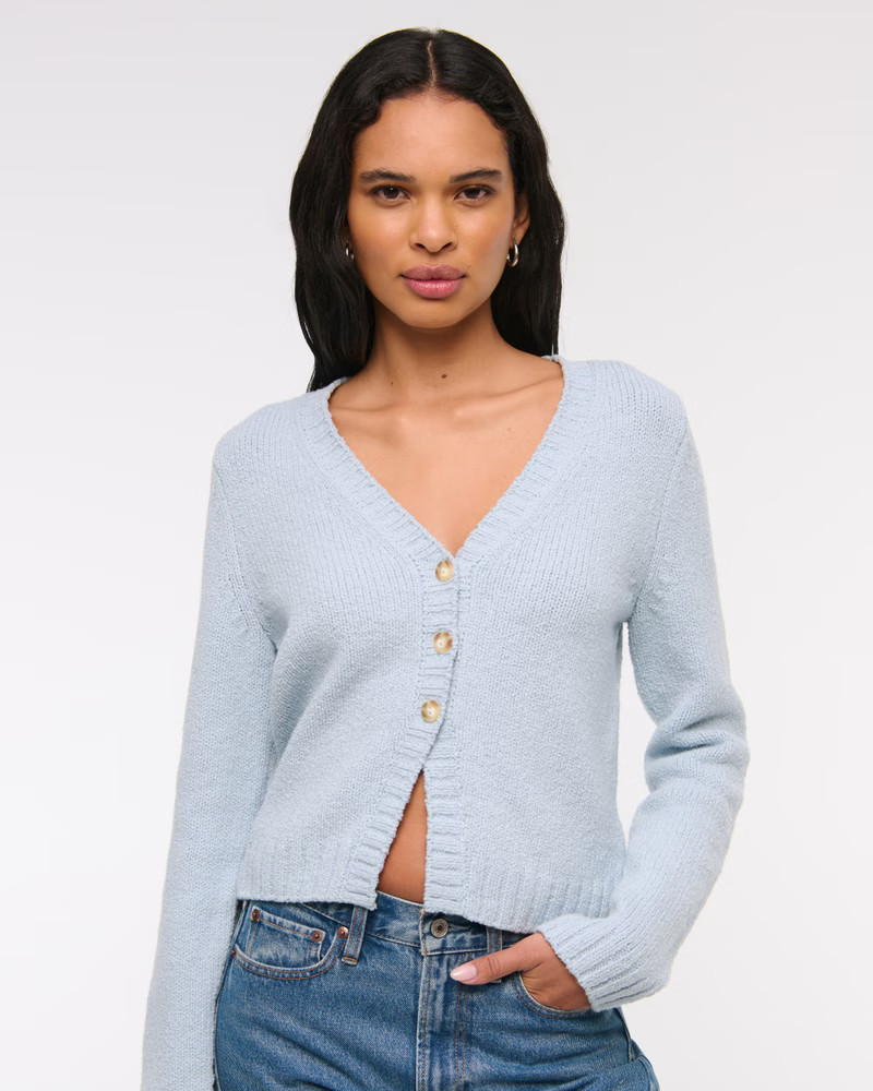Textural Y-Neck Cardigan | Abercrombie & Fitch (US)