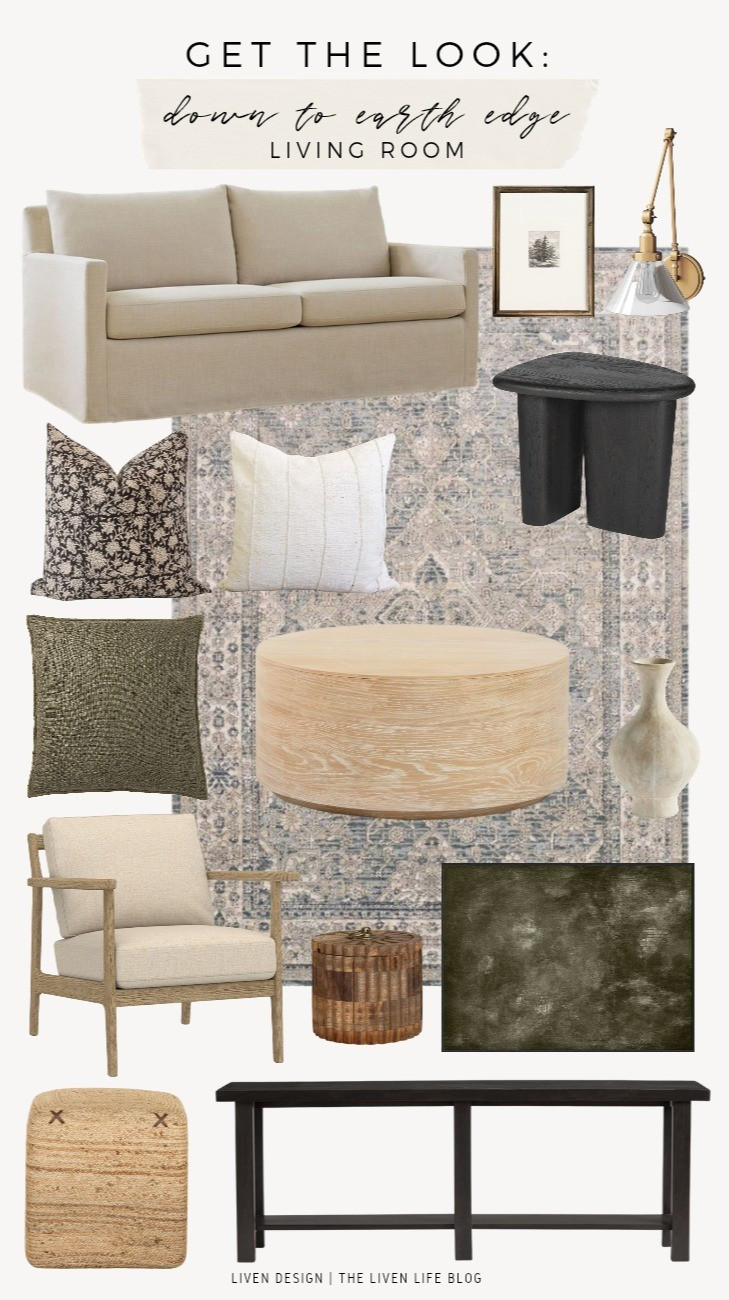 Living room decor. Interior design. Coffee table. Black modern side table. Block print pillow. Brass sconce. Botanical art. Drum table

#LTKSeasonal #LTKHome #LTKSaleAlert