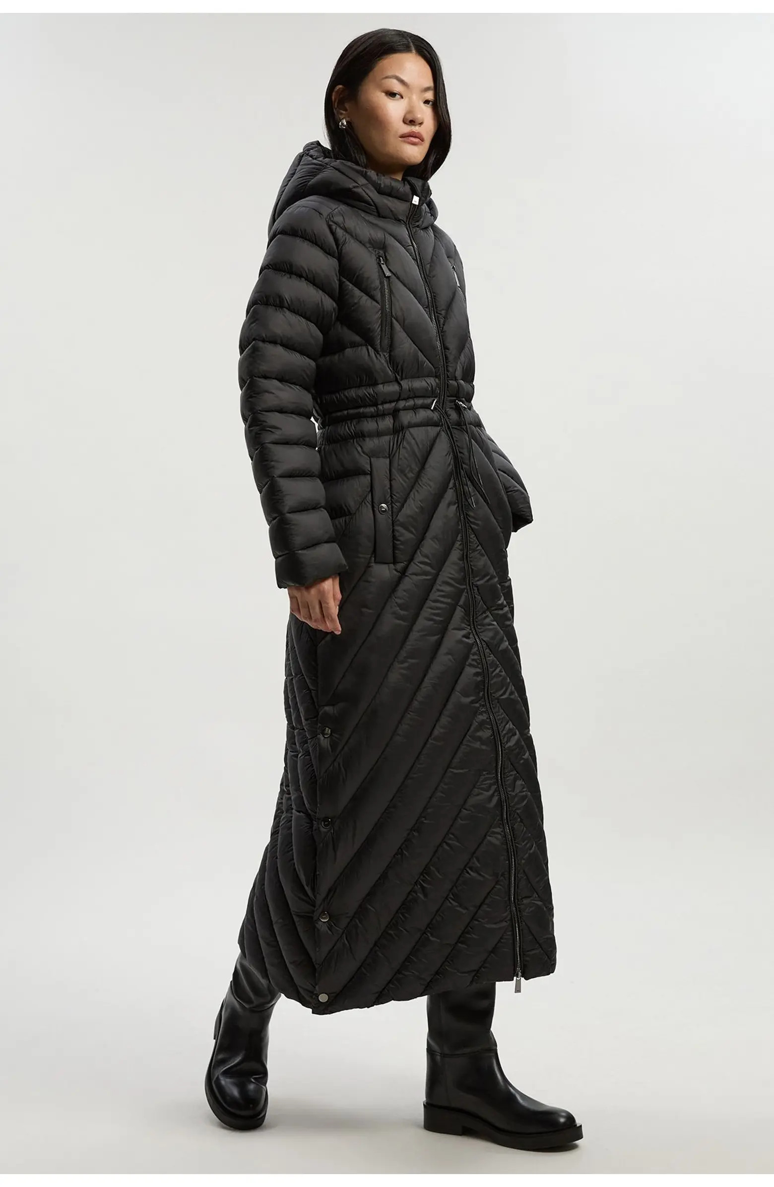 Karen Millen Petite Lightweight Packable Maxi Coat | Nordstrom | Nordstrom