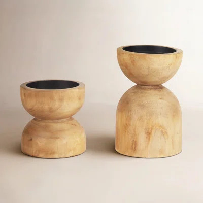 Lubbock 2 Piece Solid Wood Tabletop Pillar Set | Wayfair North America