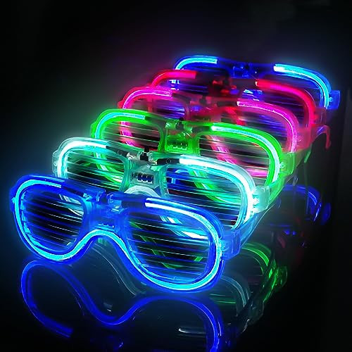 Ainiv Neon Color Shutter Shadeds Glasses for Kids, 6PCS Novelty Party SunGlasses, Fancy Dress Costume Glasses, 80s 90s Funny Party Decoration Favors Supplies, Festival Outfits Accessories | Amazon (US)