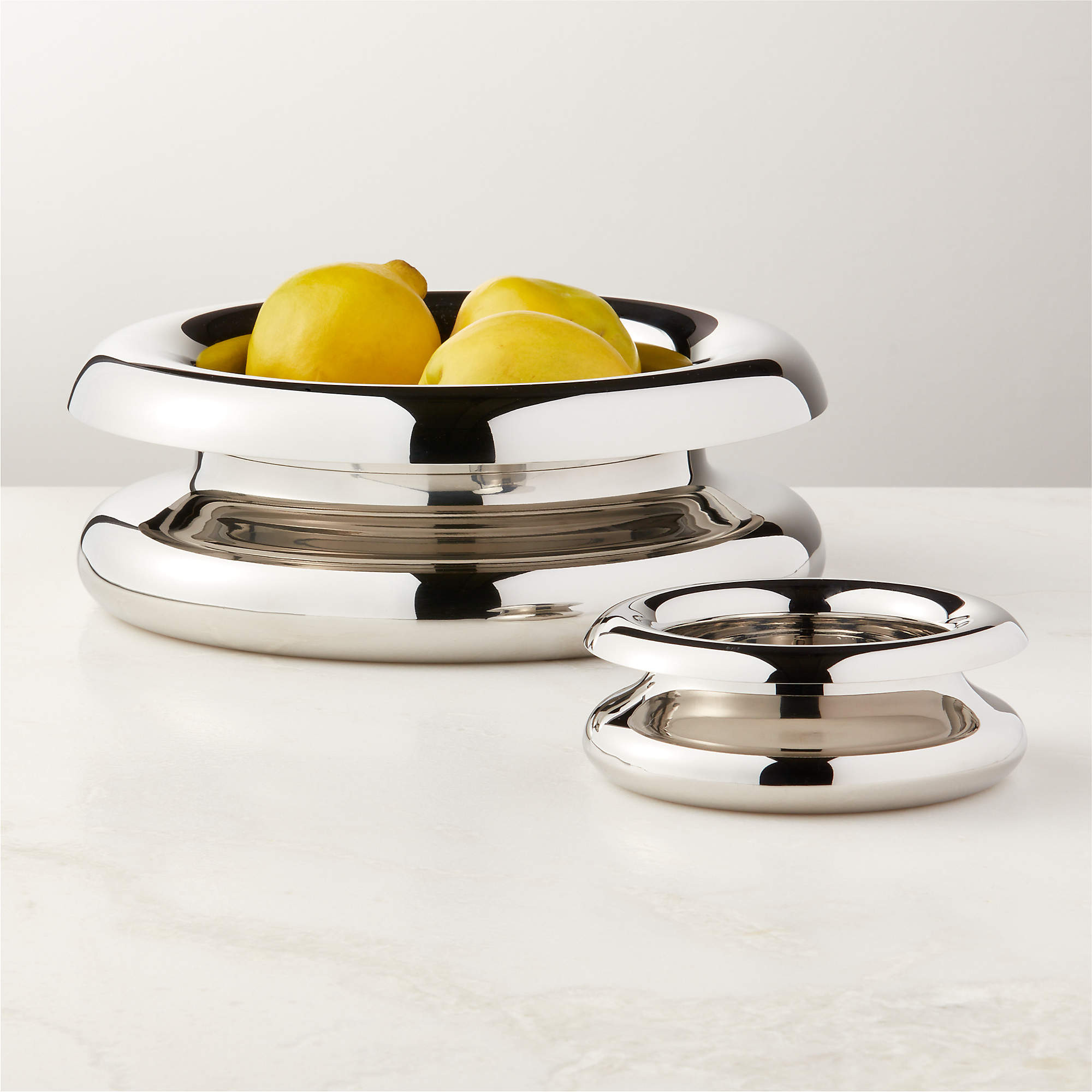 Piero Polished Stainless Steel Serving Bowl Large by Gianfranco Frattini + Reviews | CB2 | CB2
