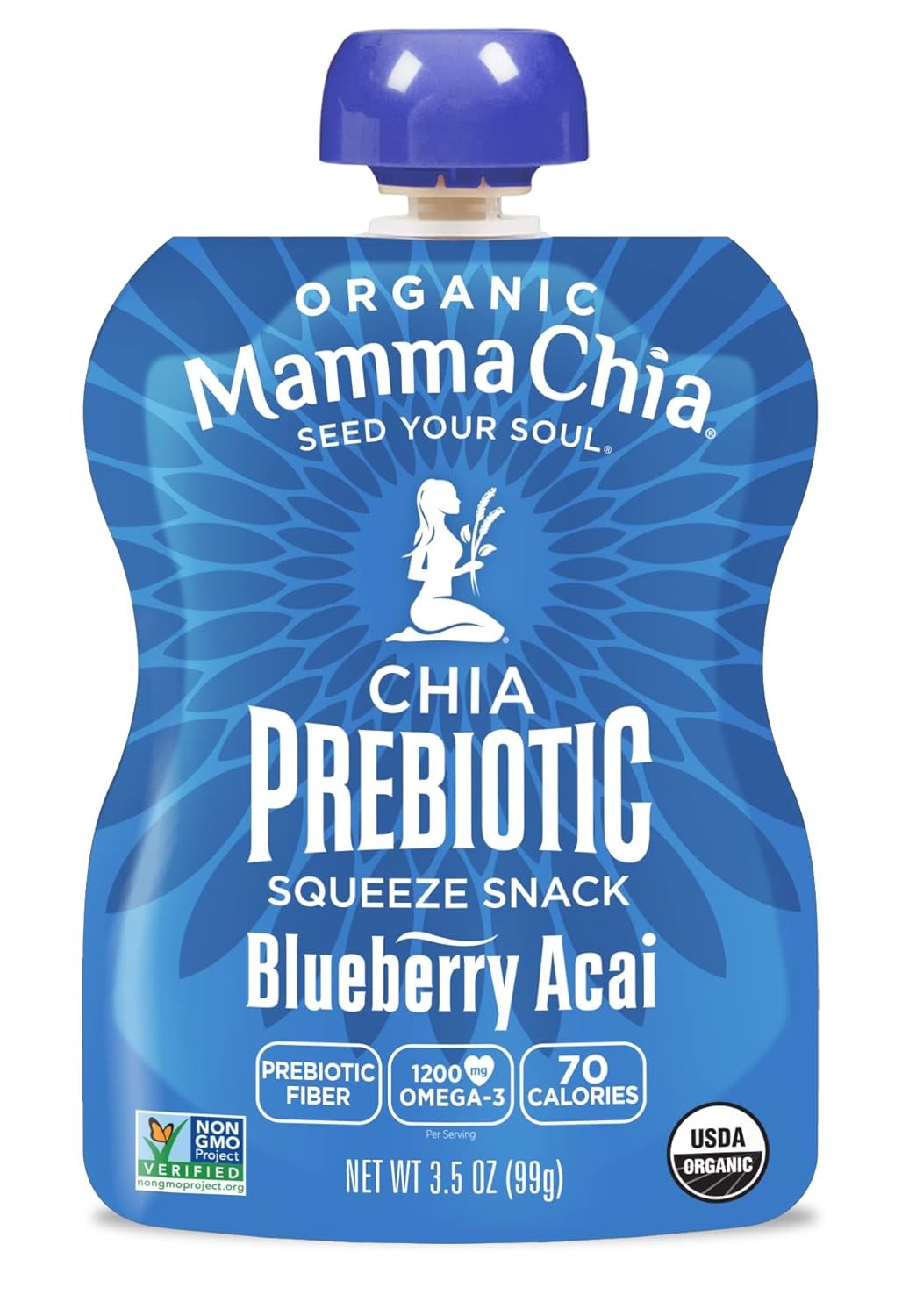 Mamma Chia Organic Prebiotic Squeeze Snack, Blueberry Acai, 16- 3.5 Ounce, Fiber-Rich Prebiotic G... | Amazon (US)