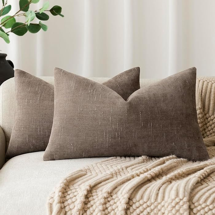 Foindtower Pack of 2 Decorative Pillow Covers, 12x20 Inch
        Soft Textured Throw, Lumbar Acc... | Amazon (US)