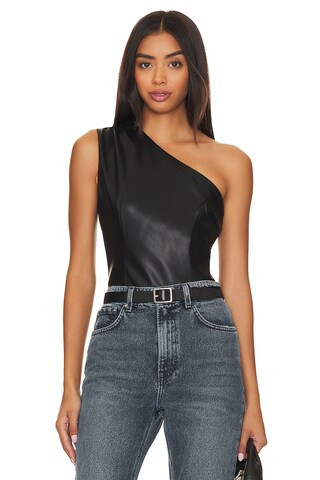 Karina Grimaldi Crisanta Bodysuit in Black from Revolve.com | Revolve Clothing (Global)