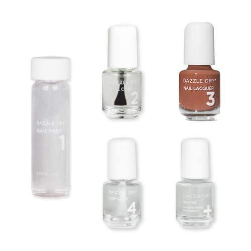 Dazzle Dry Mini Kit 4 Step System - Argyle - A rustic burnt orange. Full coverage cream. (5 Piece Kit / 5 Manicures) | Amazon (US)