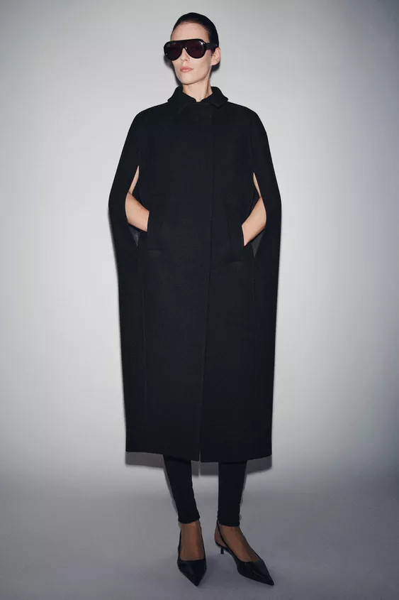 ZW COLLECTION LIMITED EDITION WOOL BLEND CAPE COAT | Zara US