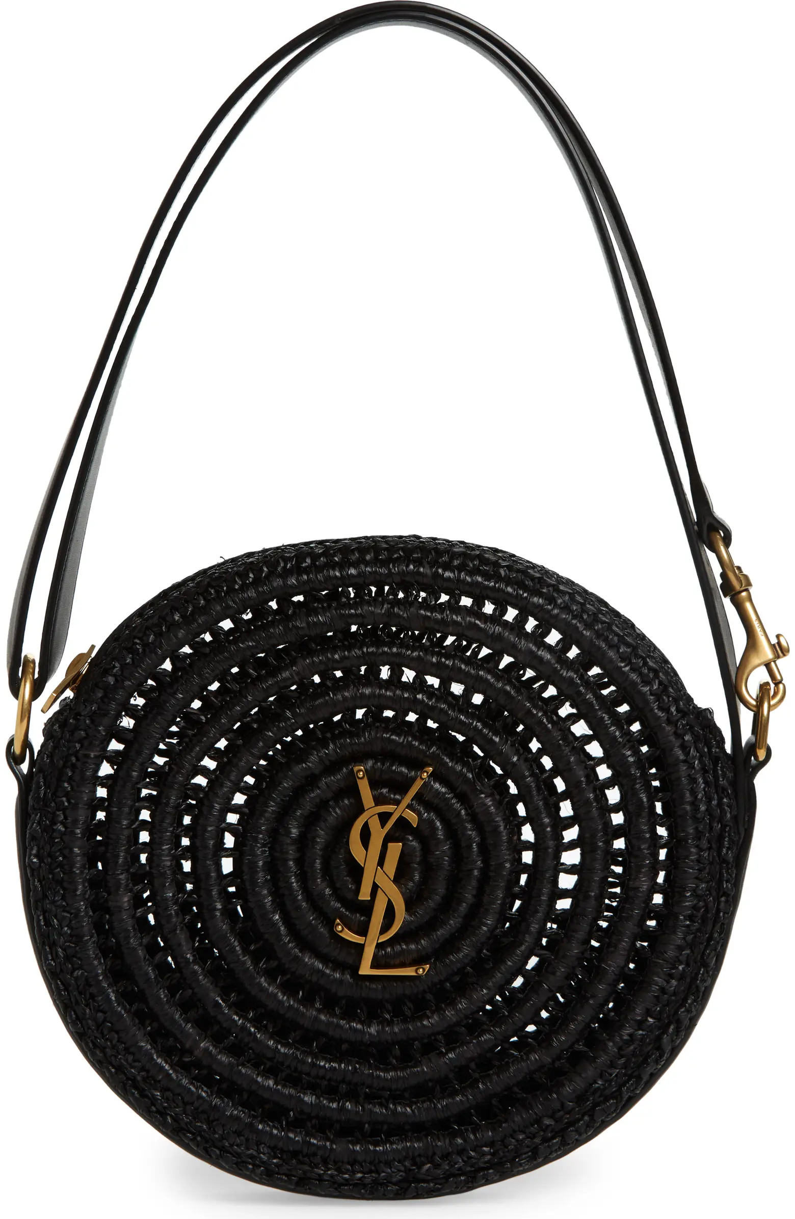 Saint Laurent Woven Raffia Round Camera Bag | Nordstrom | Nordstrom
