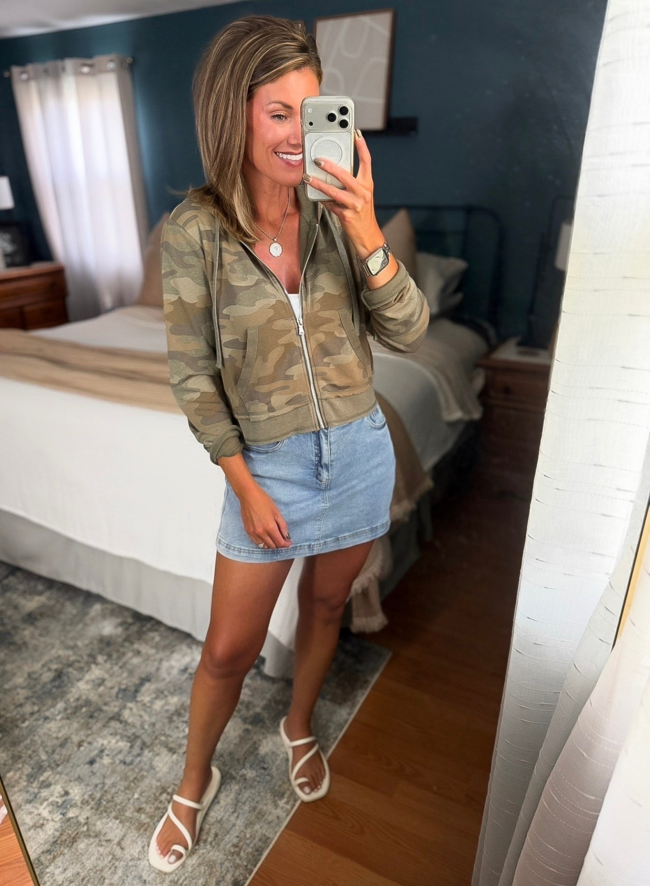 Walmart new arrival. This cute camo jacket is less than $17. 
Wearing large. 
Skort, medium

#LTKSeasonal #LTKOver40