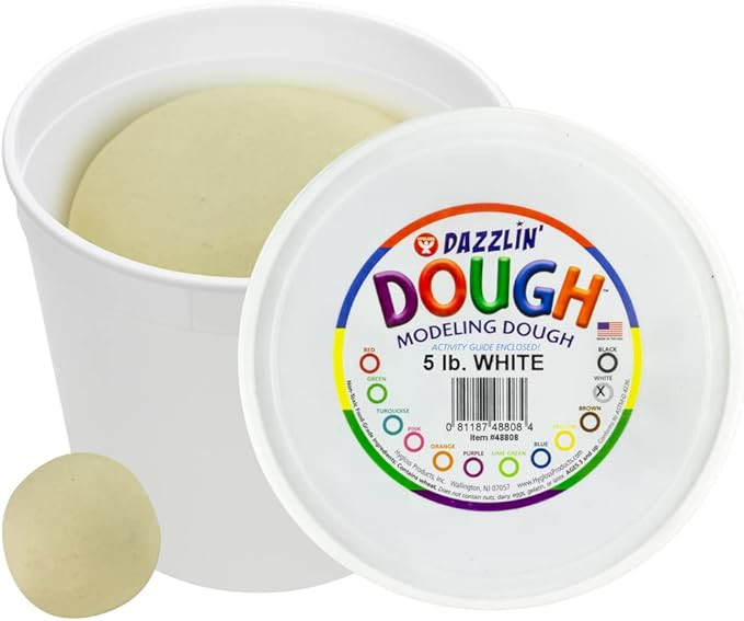 Hygloss Dough, Non-Toxic Modelling Compound for Arts & Crafts, Learn, Bulk Pack, 5lb. White | Amazon (US)