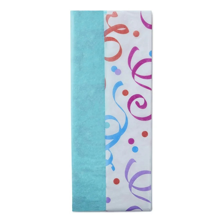 Hallmark 2-Pack Tissue Paper (Aqua and Colorful Streamers) 6 sheets | Walmart (US)