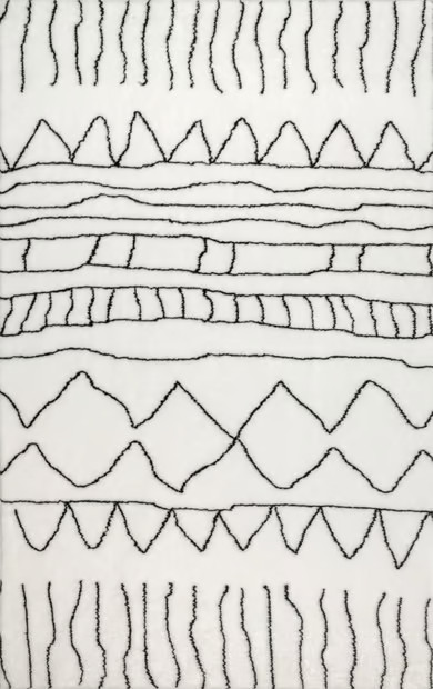 Black Ramona Striped Washable Shag Area Rug | Rugs USA