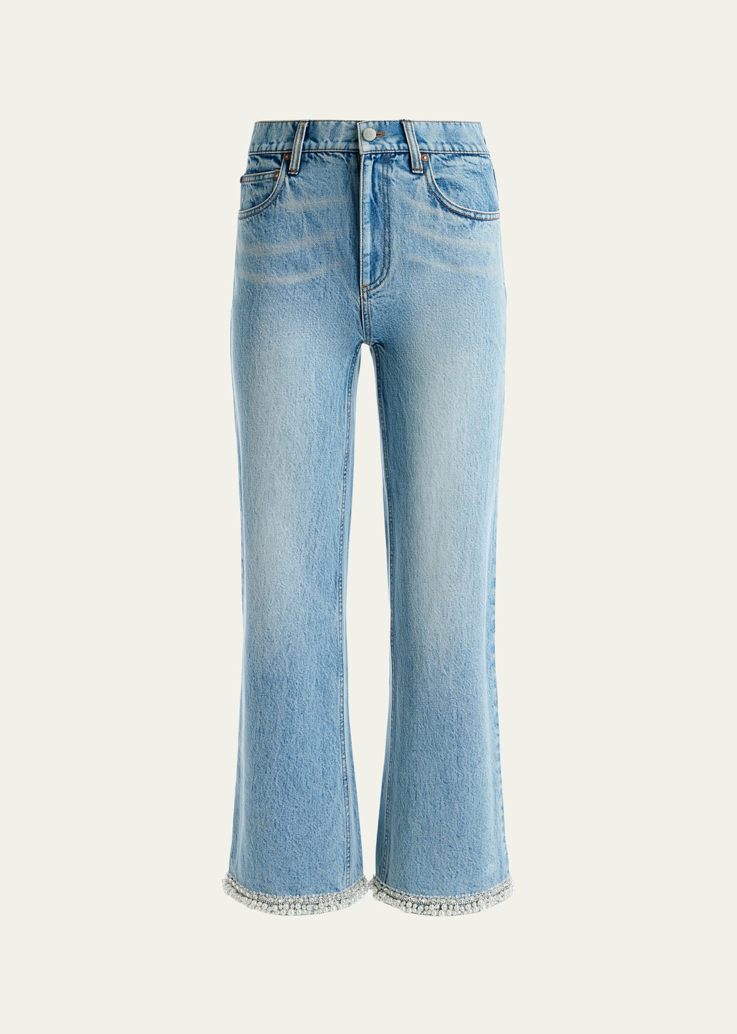 Alice + Olivia Ora High-Rise Embellished Jeans | Bergdorf Goodman