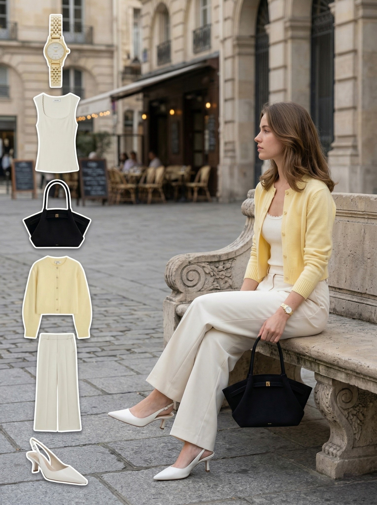 🍋 Soft Neutrals with a Fresh Spring Twist 🍋

An effortlessly elegant look built on creamy neutrals and a hint of soft yellow. The lightweight cardigan adds warmth without heaviness, layered over a delicate knit tank for a refined, feminine base.

Tailored cream trousers elongate the silhouette, while slingback heels keep everything polished and timeless. The structured black bag adds contrast and sharpness, grounding the softness of the palette.

✨ Style Details:
• Soft yellow cardigan for a fresh seasonal touch  
• Ribbed knit tank for a clean, minimal base  
• Tailored cream trousers for an elongated silhouette  
• Neutral slingback heels for a polished finish  
• Structured black bag for contrast and balance  
• Gold watch for a subtle, elevated detail  

Chic, soft, and endlessly wearable 🤍

#LTKStyle #LTKChic #LTKSpring

#LTKootd #LTKSeasonal #LTKgrwm