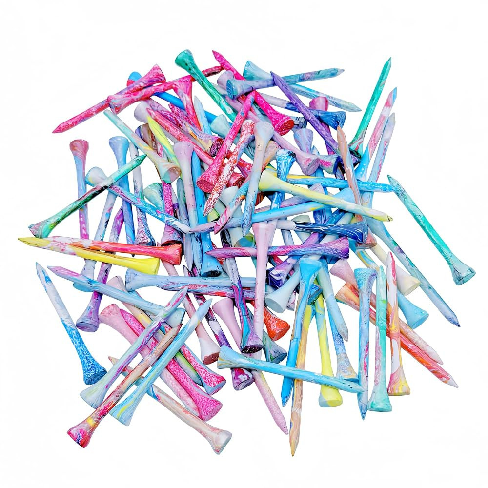 Golf Tees Multiple Colors Mixed Size Package, 100pcs Professional Bamboo/Wood Golf Tees, Size 3-1... | Amazon (US)