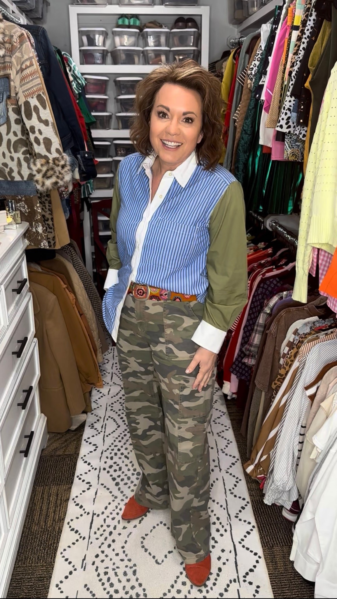 I finally gave in and tried the viral camo pants everyone has been talking about… and I totally understand the hype now.

They’re relaxed, comfortable, and surprisingly versatile. I kept the look simple with a classic striped tee and added a colorful belt and warm-toned shoes to pull everything together.

This is one of those outfits that feels effortless but still looks styled — which is always my goal for everyday outfits.

If you’ve been curious about the camo trend, this is a really fun way to try it.

Everything from this look is linked here!


camo pants outfit, casual camo style, striped tee outfit, everyday casual outfit, affordable fashion finds, relaxed outfit ideas, midlife casual style, effortless everyday outfits


#LTKMidsize #LTKOver40 #LTKootd