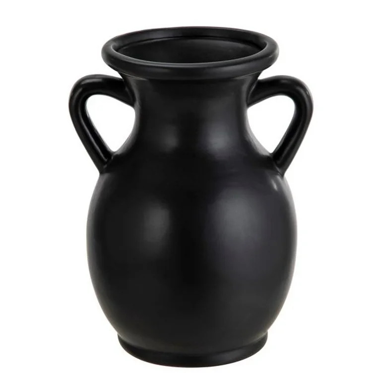 Mainstays Ceramic Vase, Black, 5.12" x 7.2" x 4.88" | Walmart (US)