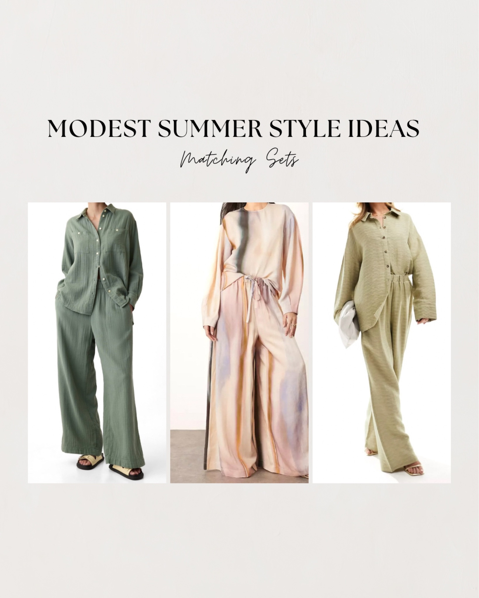 Hey loves! We can still be fly and modest in this summer heat. Here are some perfect matching sets that are stylish, but still breathable. This heat won’t kill us!! 🤍



#LTKStyleTip #LTKTravel #LTKSeasonal