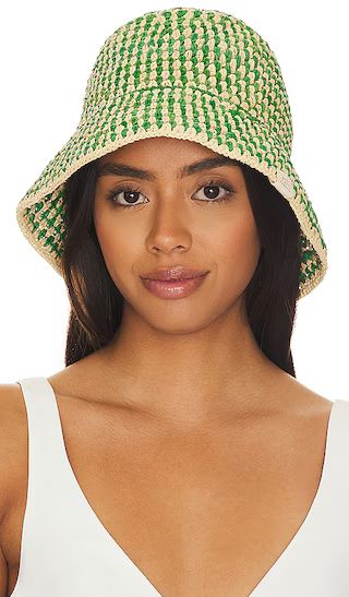 Jocelyn Bucket Hat in Natural & Green | Revolve Clothing (Global)