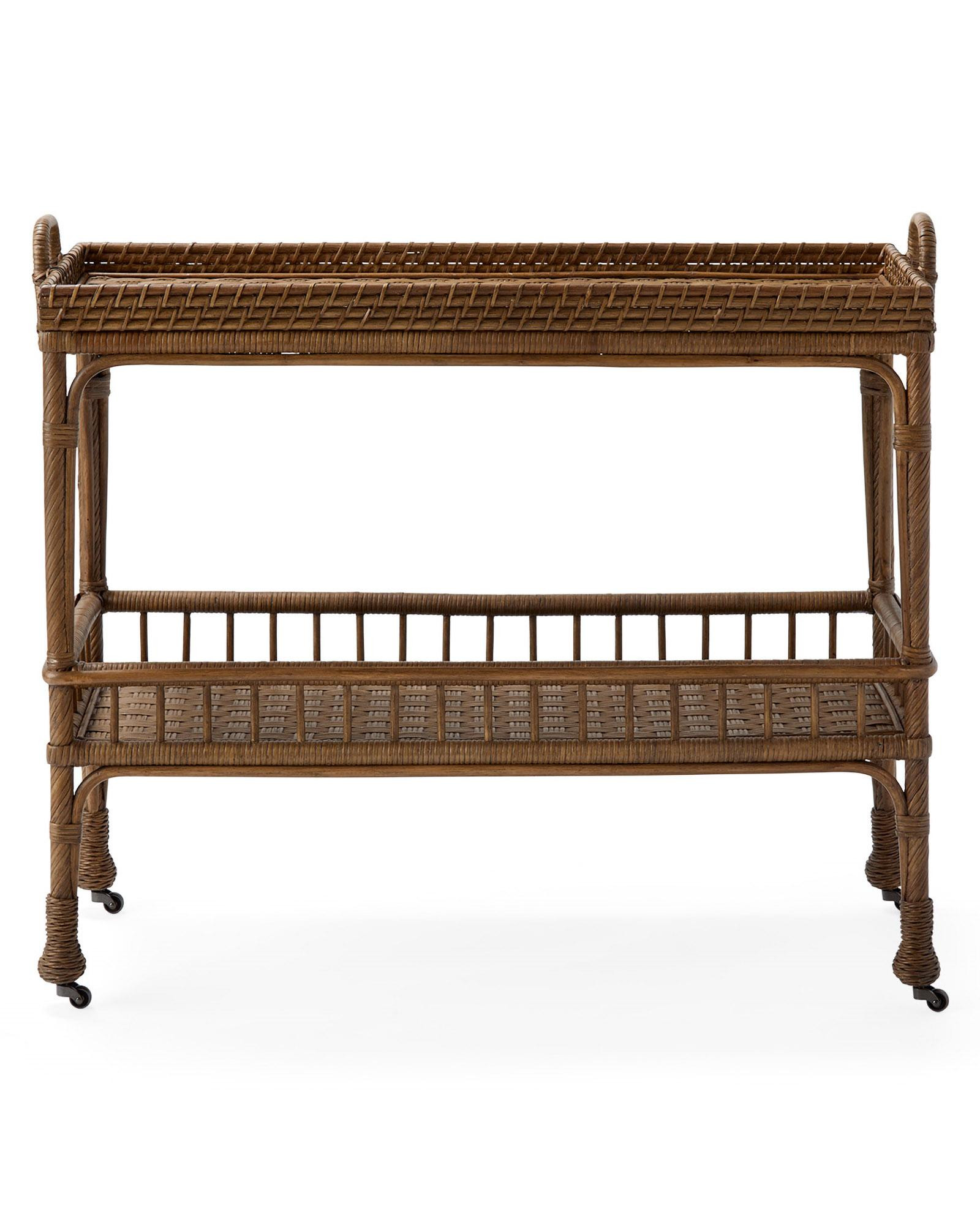 South Seas Rattan Bar Cart | Serena and Lily
