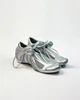 Rosie Metallic Bow Tie Low Top Sneakers - Silver | JW PEI US