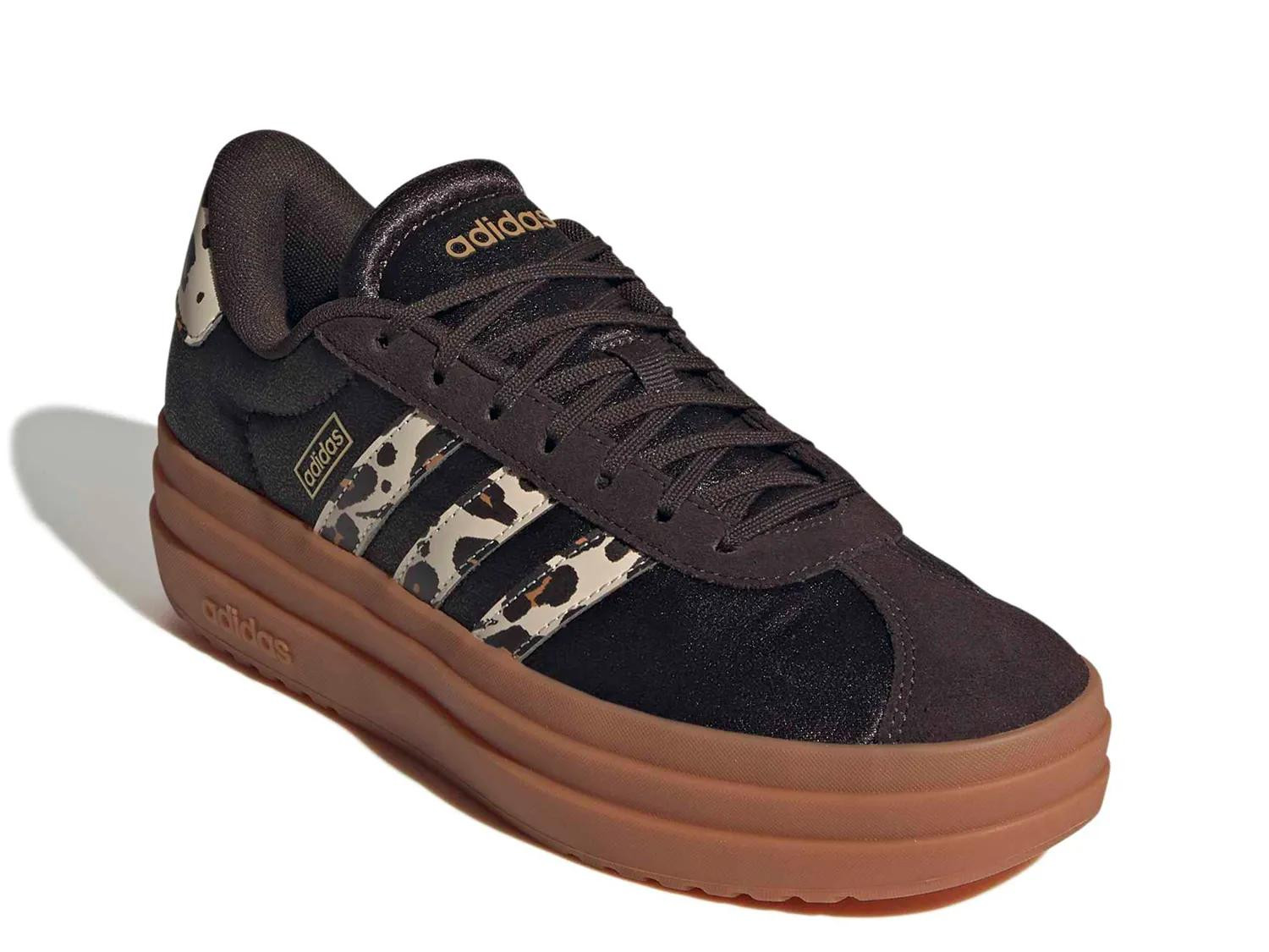 adidas VL Court 3.0 Sneaker | Women's | Brown/Beige Leopard Print | Size 6.5 | Sneakers | DSW