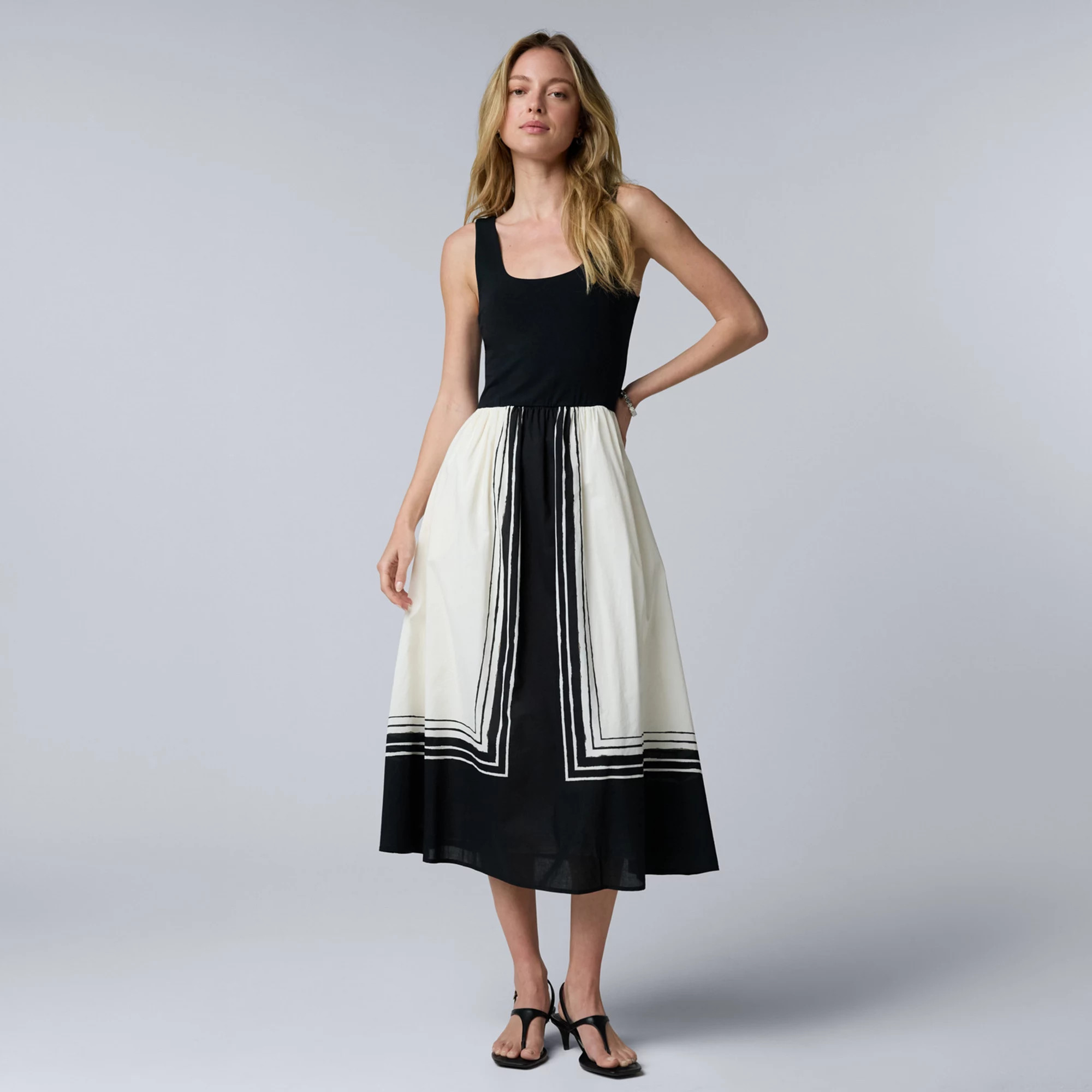 Women's Simply Vera Vera Wang Mixed Media Midi Dress | Kohl's