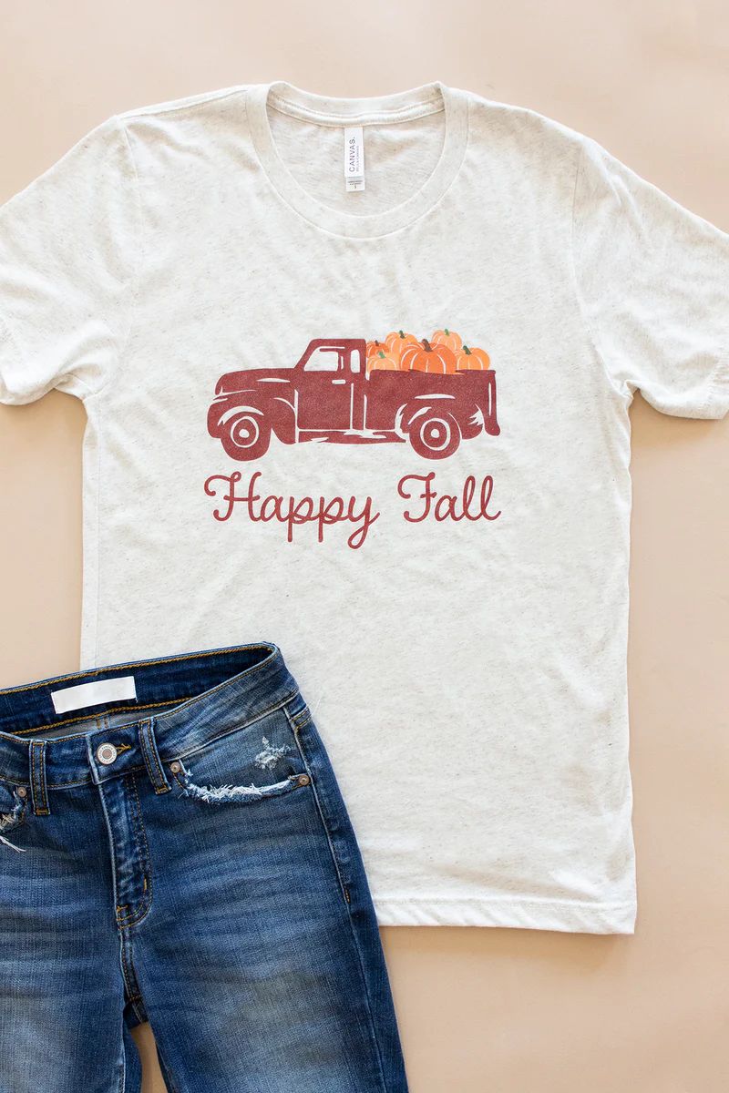 Trucking Along Fall Graphic Tee | The Pink Lily Boutique