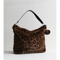 Brown Oversized Leopard Print Faux Fur Shoulder Bag New Look | New Look (UK)