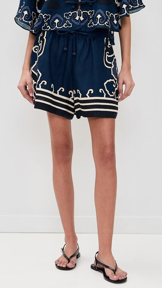 Blaise Linen Print Shorts | Shopbop