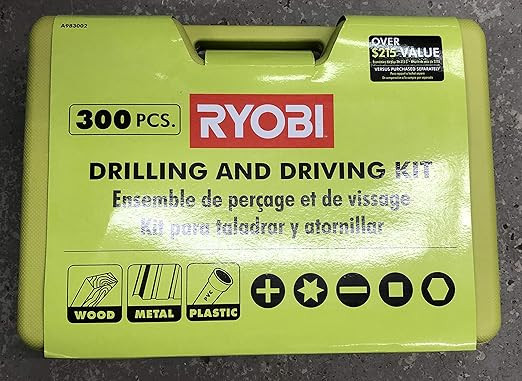 RYOBI Multi-Material Drill and Drive Kit (300-Piece) with Case | Amazon (US)