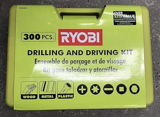 RYOBI Multi-Material Drill and Drive Kit (300-Piece) with Case | Amazon (US)