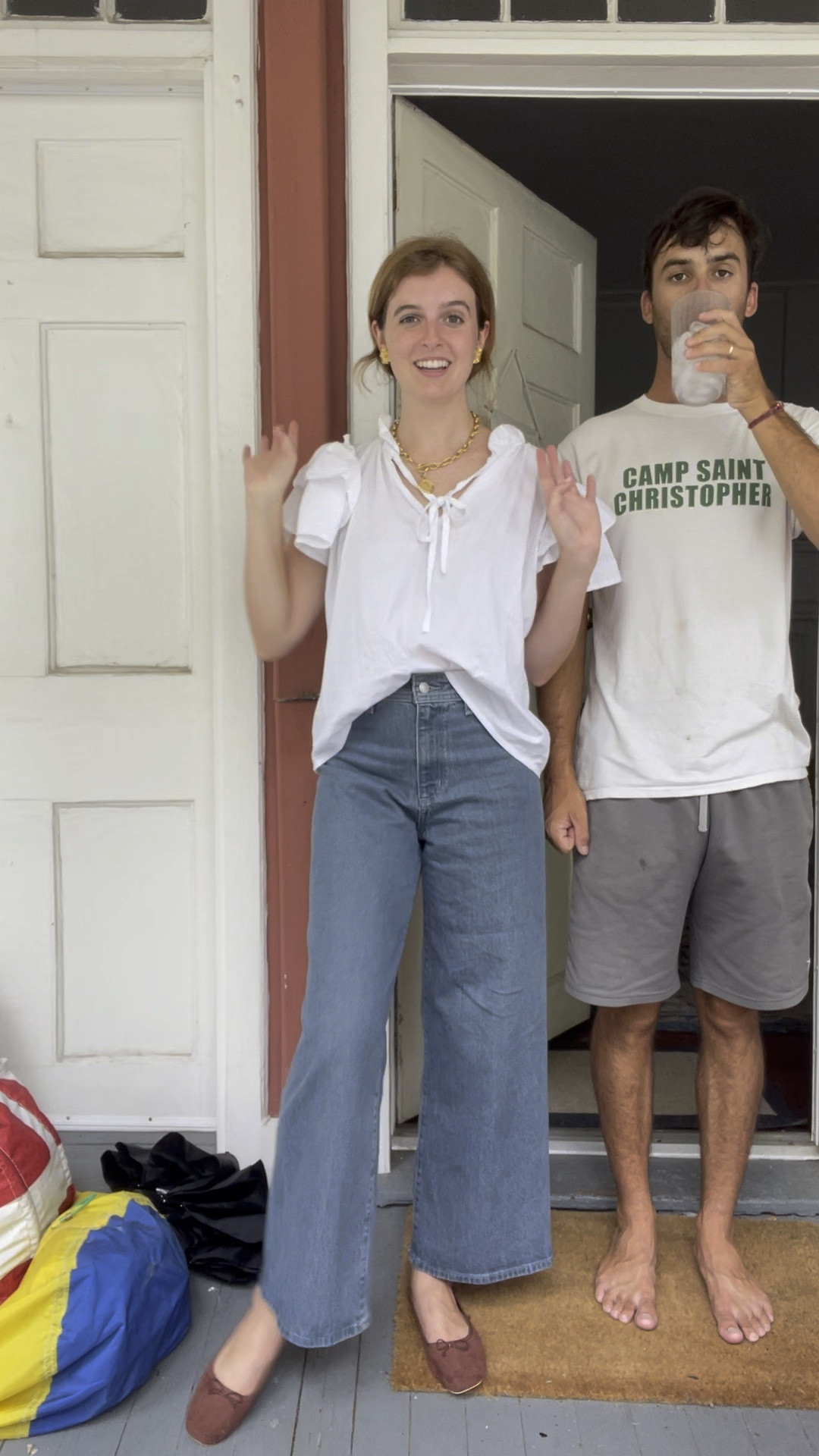 Perfect target pants!!! $28 and so soft and such a fantastic fit!!!! / work outfit Fri 7/19 / workwear / denim / jeans / white / gold / casual / dressy 

#LTKFindsUnder50 #LTKBacktoSchool #LTKVideo