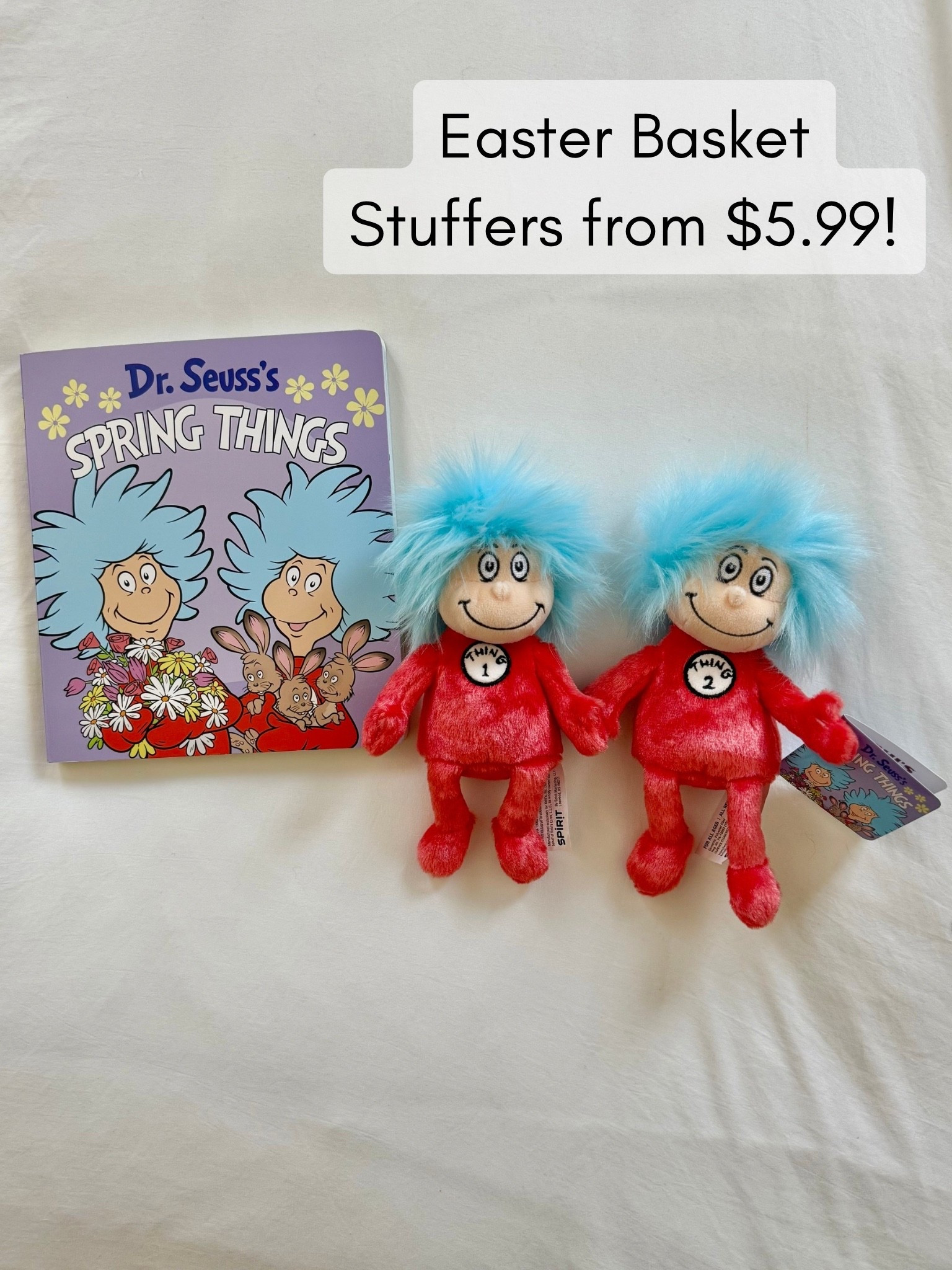 Kohl’s Cares Thing 1 & Thing 2 Plush Toys $5.99 — Easter basket toys for kids, Dr. Seuss plush, affordable kids toys

Such a cute find for spring baskets. The Thing 1 & Thing 2 plush set from the Kohl’s Cares Spring Things collection is only $5.99, which makes it an easy Easter basket filler for toddlers and little kids.

I always check Kohl’s Cares when building Easter baskets because the plush + book sets are adorable and everything is usually under $10. Right now they also have bunny, chick, and Peter Rabbit options that would be so cute for Easter morning.

Perfect for:
• Easter basket fillers
• toddler toys
• preschool gifts
• Dr. Seuss fans
• inexpensive kids toys

Kohls Cares plush toys
Thing 1 Thing 2 plush toys
Dr Seuss kids toys
Easter basket toys for kids
Kohls Easter basket ideas
kids Easter basket fillers
spring toys for toddlers
Kohls Cares spring things collection
kids toys under $10
Dr Seuss gift ideas
cheap Easter basket toys for kids
cute Easter basket fillers for toddlers

@kohls 

#LTKBaby #LTKSeasonal #LTKKids