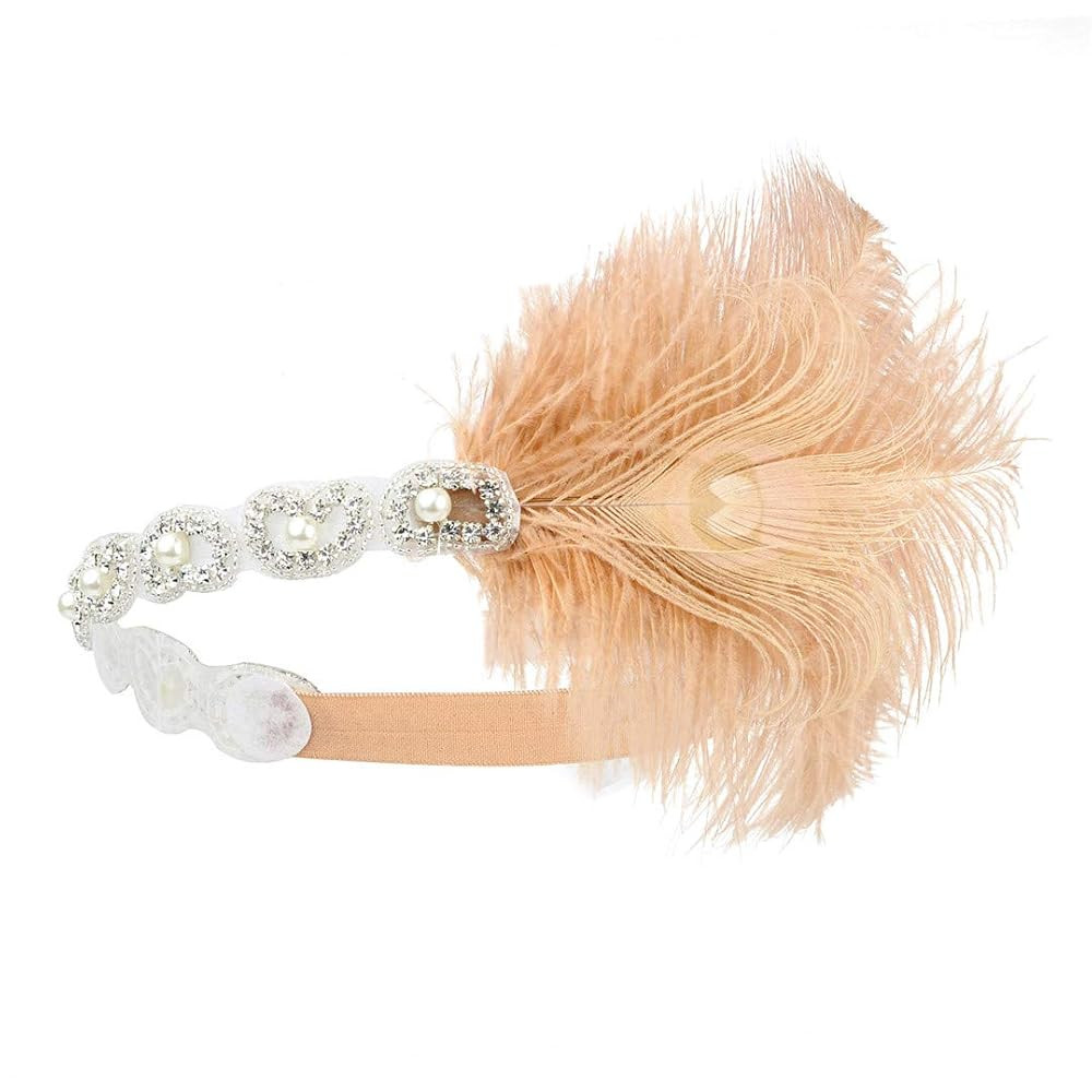 Roaring Art Deco 1920s Flapper Feather Headpiece Roaring 20s Great Gatsby Headband for Women 1920... | Amazon (US)