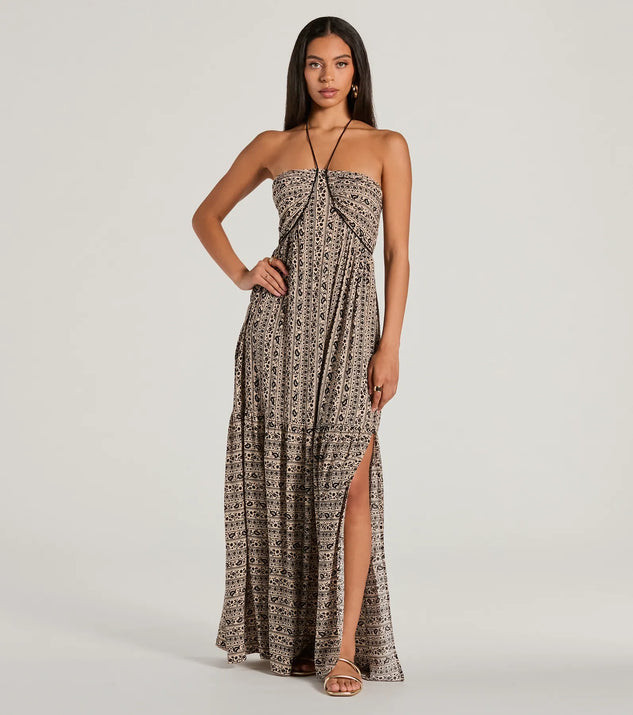 Desert Princess Halter Maxi Dress With Pockets | Windsor Stores