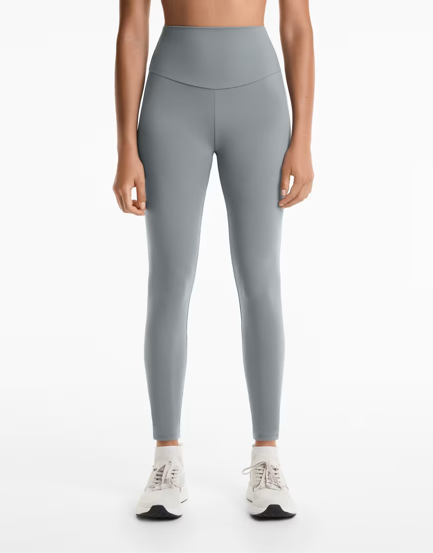 OYSHO Comfortlux super-high-rise 65cm ankle-length leggings in steel bluek | ASOS (Global)