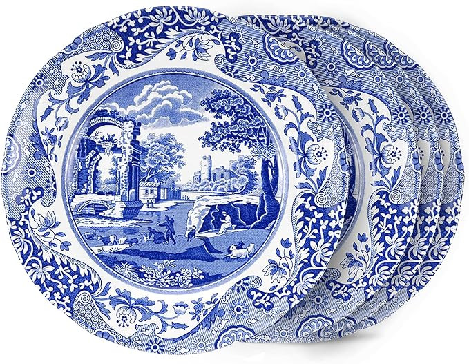 Spode Blue Italian Salad Plates Set of 4, 7.25”, Fine Earthenware, Made in England, Dishwasher ... | Amazon (US)