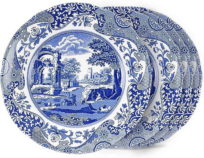 Spode Blue Italian Salad Plates Set of 4, 7.25”, Fine Earthenware, Made in England, Dishwasher ... | Amazon (US)