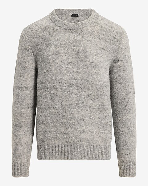 Brushed Fuzzy Wool-blend Crew Neck Sweater | Express