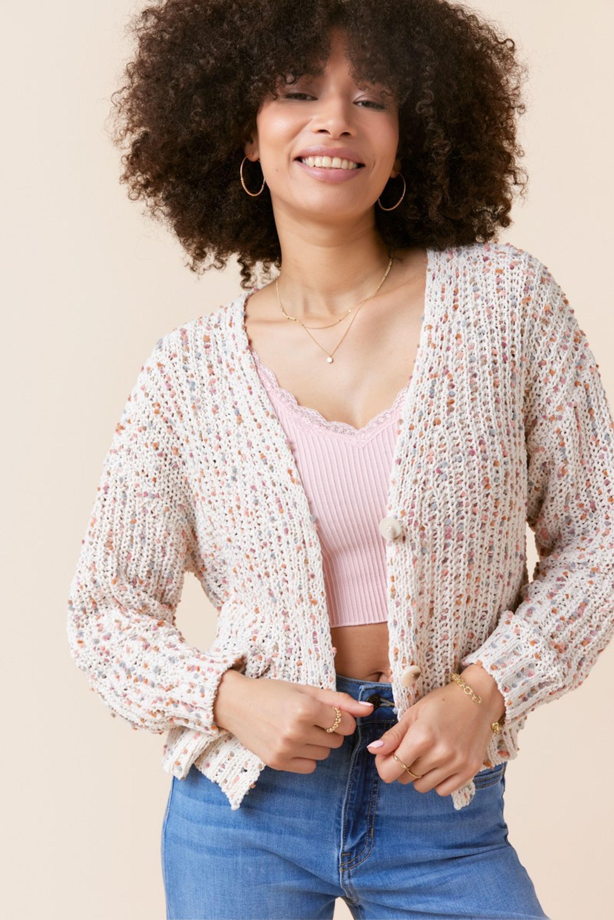 Evelyn Popcorn Knit Cardigan | Francesca's