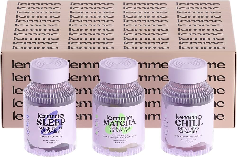 Lemme 24/7 Bundle (Gift Box) - Matcha, Chill and Sleep Gummies - B12, KSM-66 Ashwagandha, Melaton... | Amazon (US)