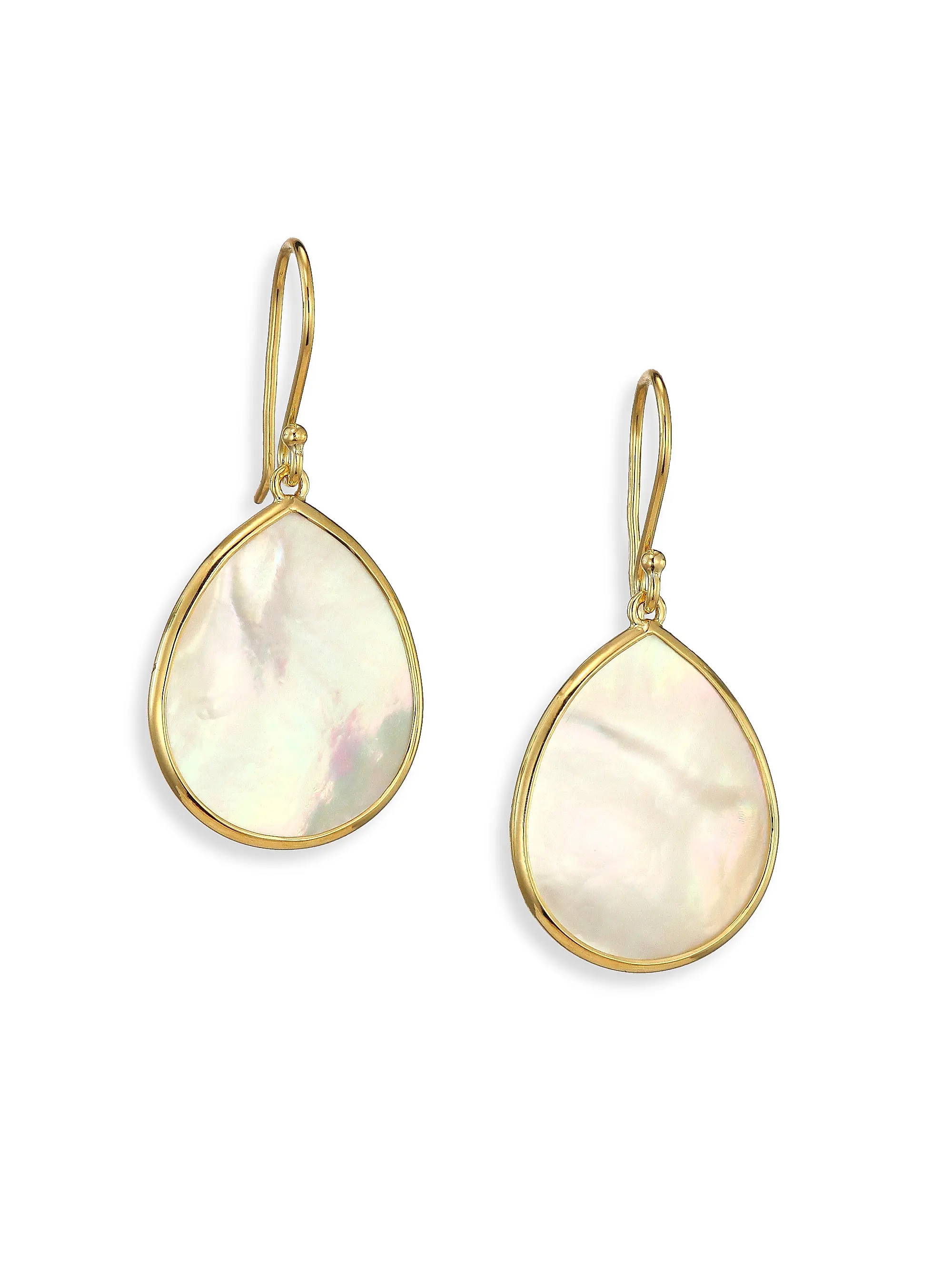 Polished Rock Candy Small 18K Yellow Gold & Mother-Of-Pearl Teardrop Earrings | Saks Fifth Avenue