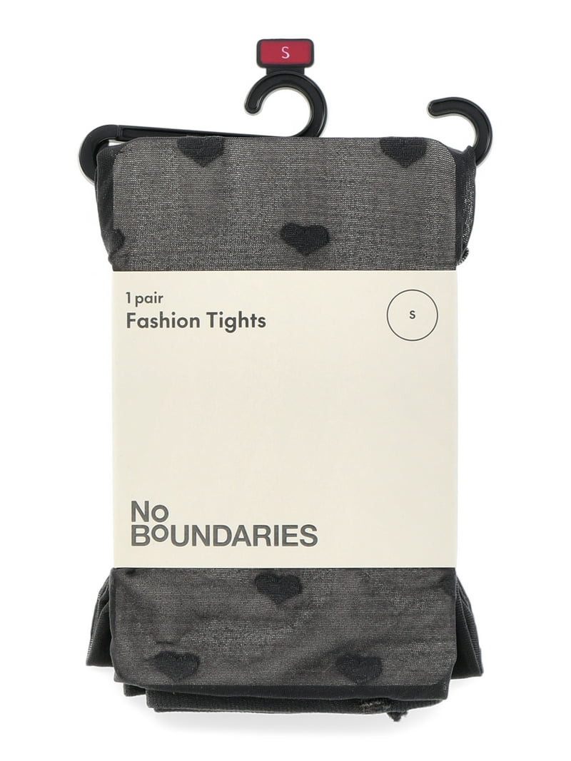 No Boundaries Hearts Pattern Tights for Women, Sizes S-3XL | Walmart (US)
