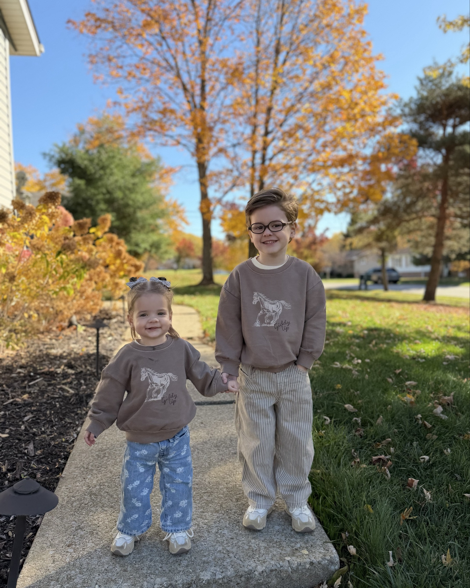My heart 🥹🥹🥹🥹 wish these sweatshirts were still in stock. 😭 rounding up some others! Ollie’s striped pants are sooo cute!! Also linking their NB sneakers! 

Toddler outfits, sibling matching, new balance for toddler; NB 1000 

#LTKKids #LTKSeasonal #LTKShoeCrush
