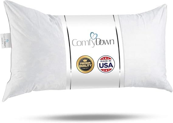 ComfyDown 95% Feather 5% Down, 14 X 32 Rectangle Decorative Pillow Insert, Sham Stuffer - Made in... | Amazon (US)